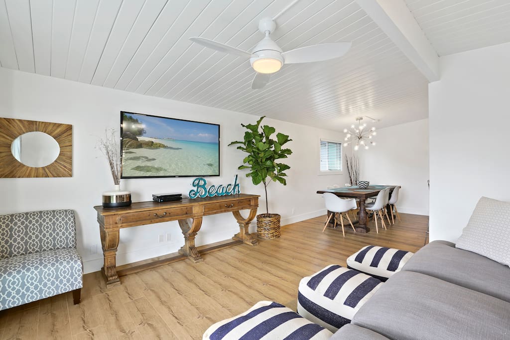 Upstairs living room is very comfortable - opens to amazing update patio