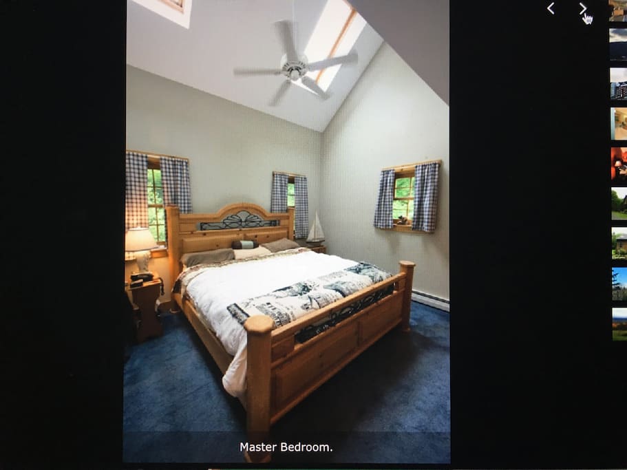 Master bedroom with bath and jacuzzi tub and shower