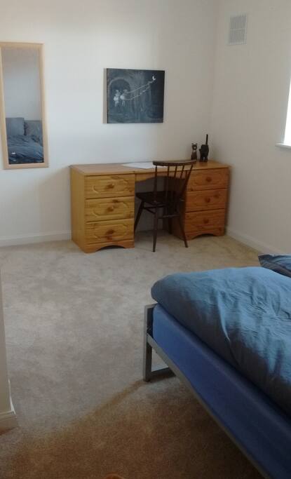 There's also a large desk in the Guest bedroom, in case you need to work while staying with us!
