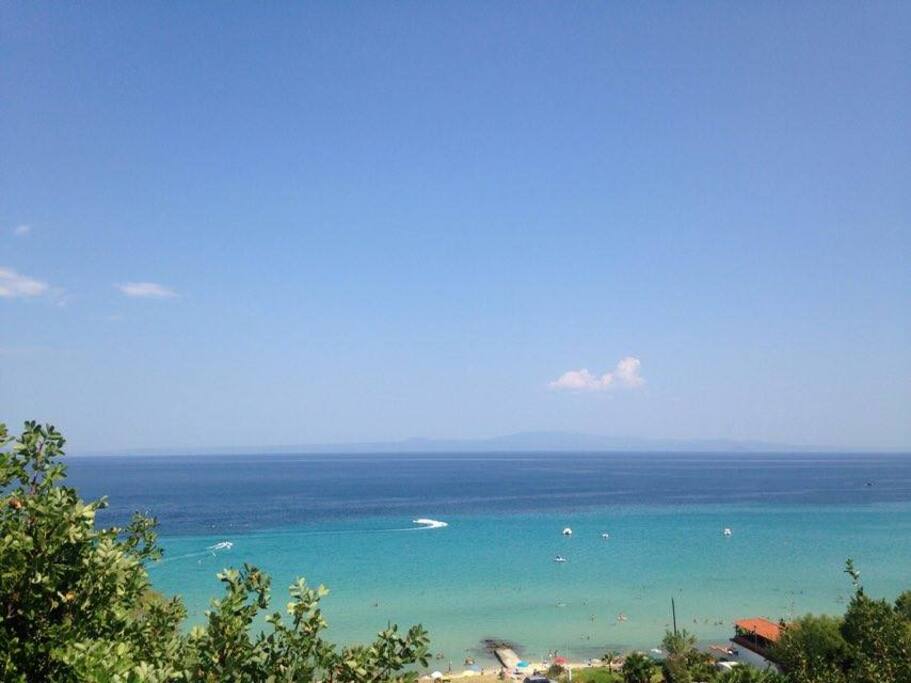The beach within 5 min walking