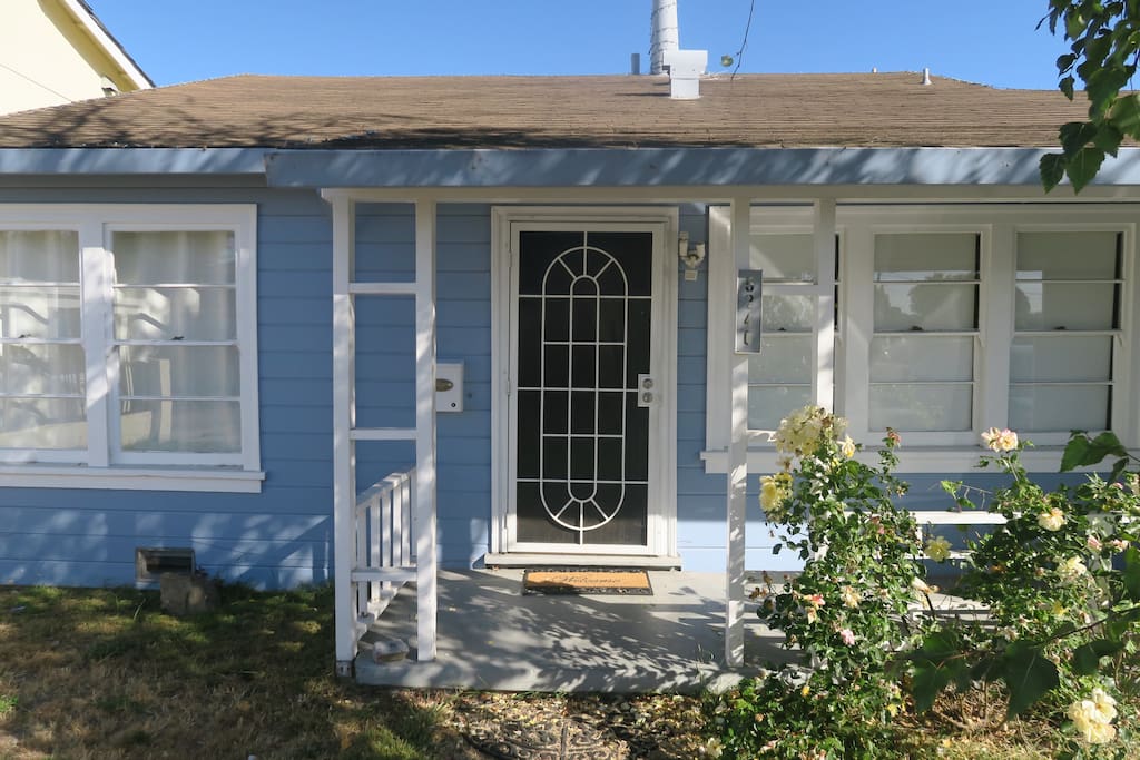 The front entrance of the humble home.