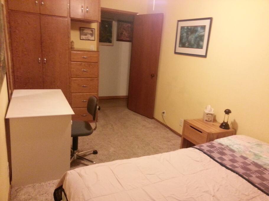 Desk and cupboard space