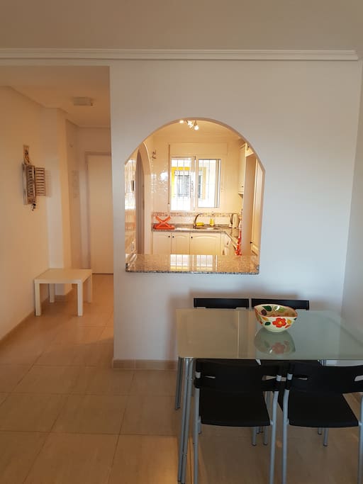 Dining area and kitchen