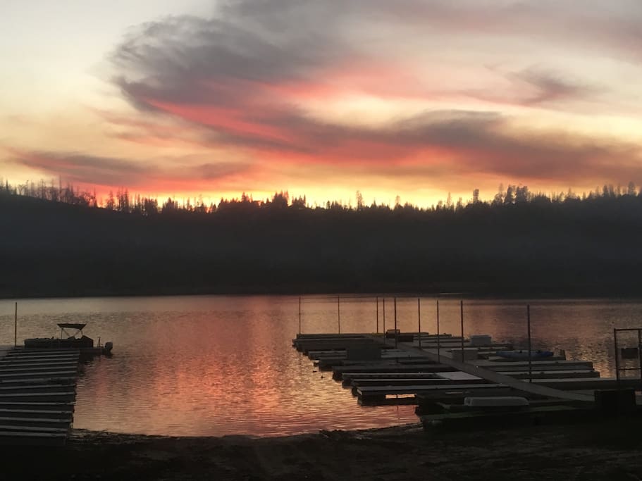 sunset from our community dock area