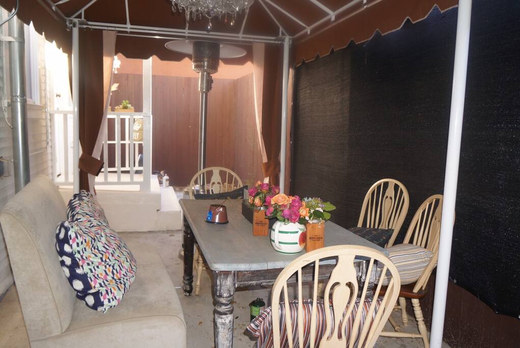 Private cabana in back