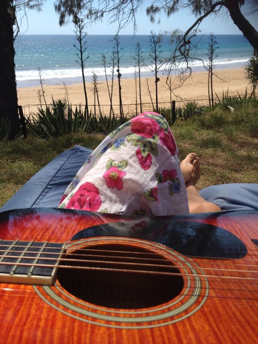 Relax by the beach and play a few tunes from comfort of your backyard.