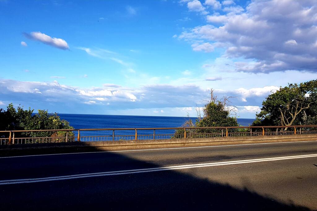 Straight across the road. Rocky Beach.