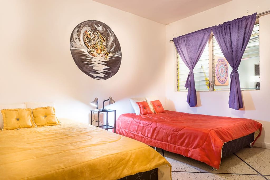 Jaguar room: 2 beds, shared bathroom