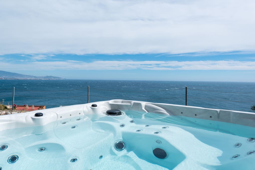 Luxury: Private hot tub with fantastic views
