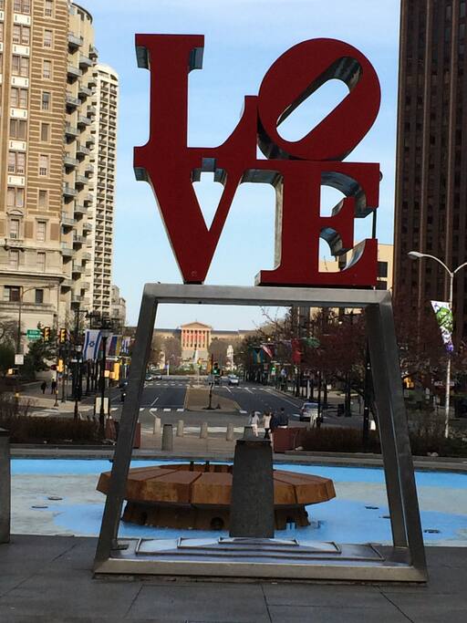 LOVE park is 5 blocks away!