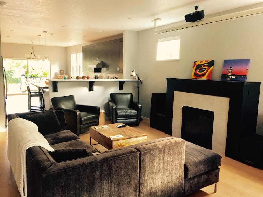 Living room with fire place
