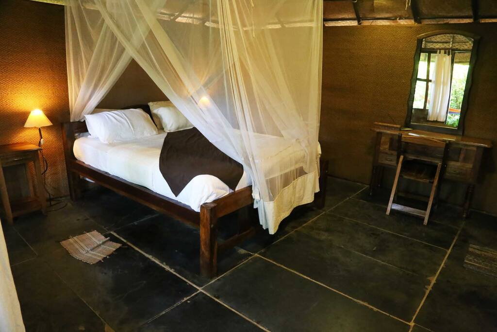King size bed with mosquito net