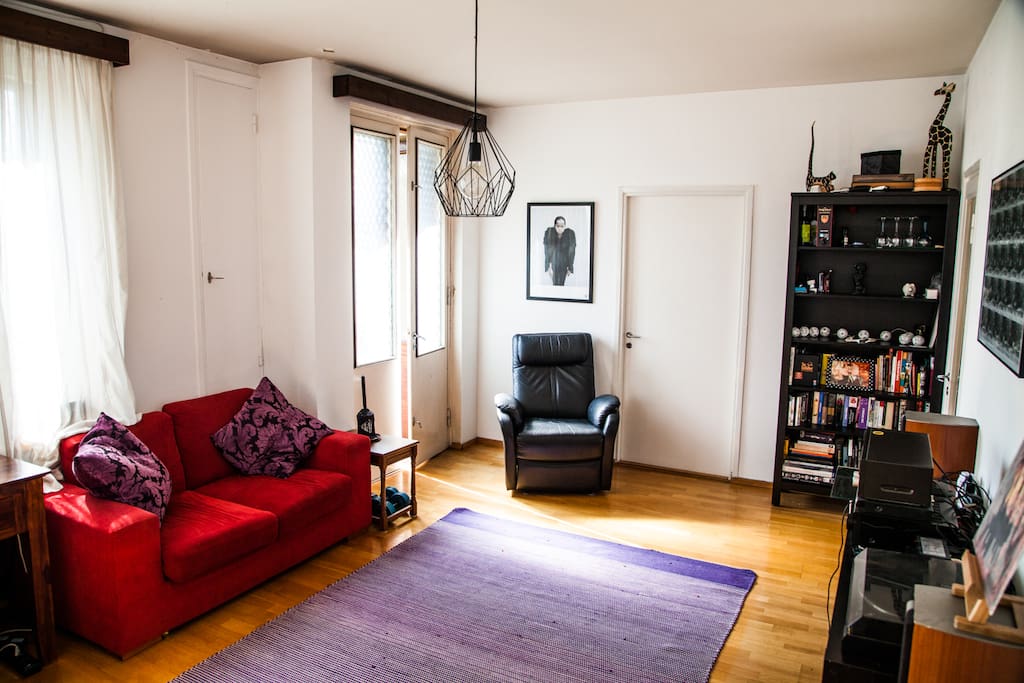 Living room with a lot space and light.