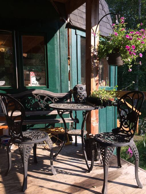 Bistro table on the porch
