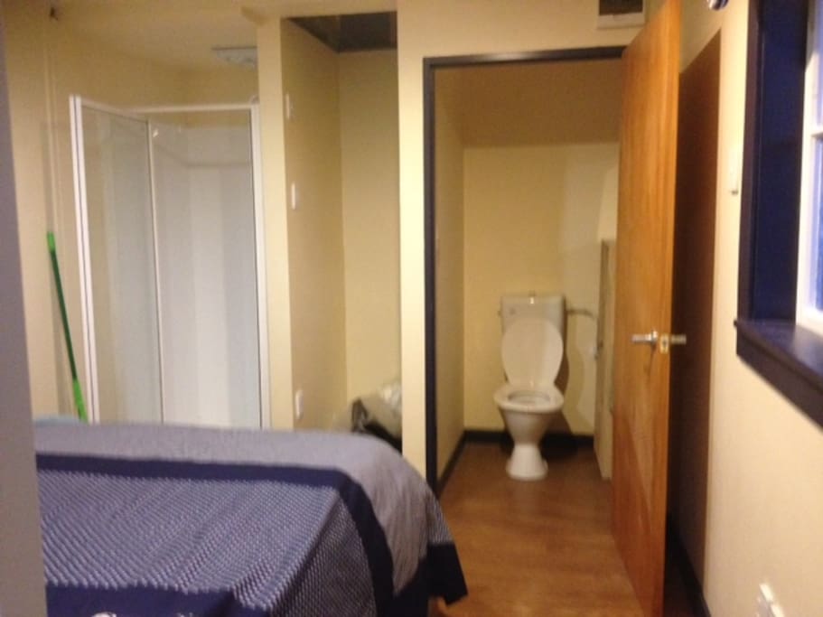 En-suite shower and toilet area