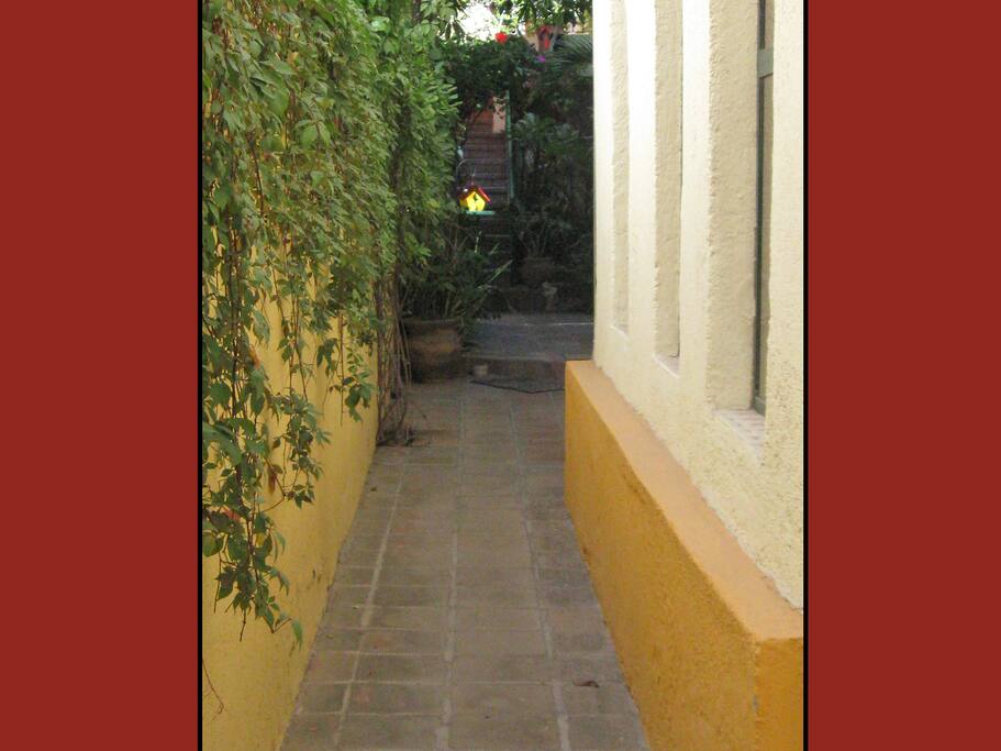 Walkway to the courtyard