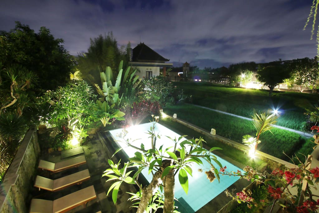 swimiming pool in the night