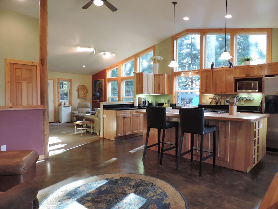 Open floor plan....kitchen, 2 sitting areas and dining area (out of view)