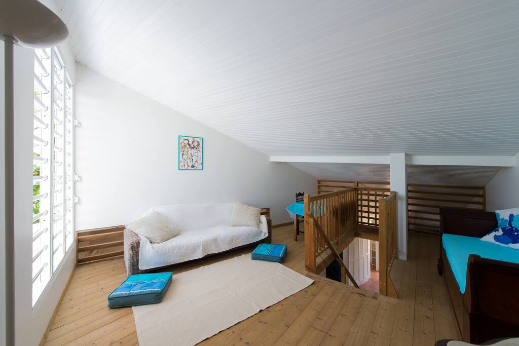 Mezzanine et coin TV