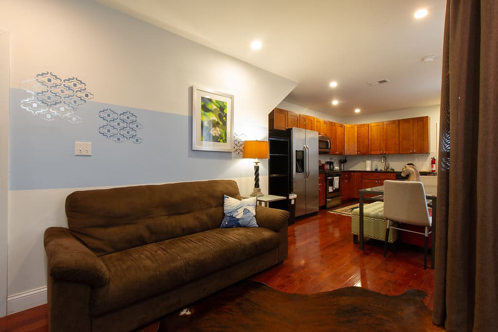 Enjoy an open concept living, dining and kitchen space that’s filled with natural light.