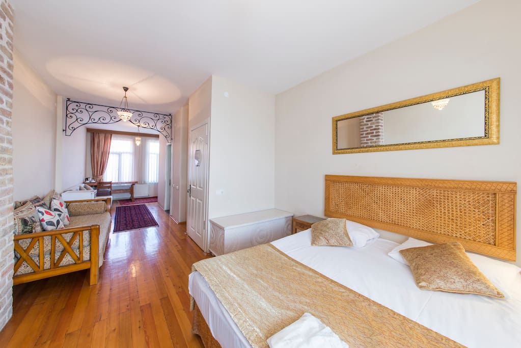 Clean, comfortable, modern room. Air-conditioned & Furnished with comfortable beds. A minibar supplied with complimentary water & mineral water. LCD TV with international satellite channels, bedroom slippers and standard toiletries, a hair dryer & free Wi-Fi connection. Daily cleaning. Laundry & Ironing service for a small extra cost
