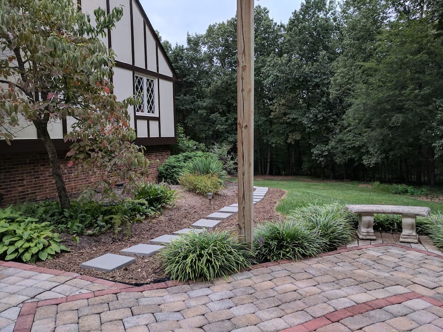 Courtyard & start of sidewalk to your private entrance