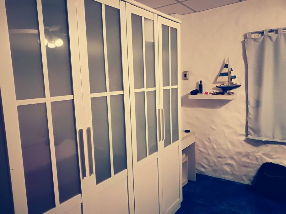 cloth cupboard in the room.