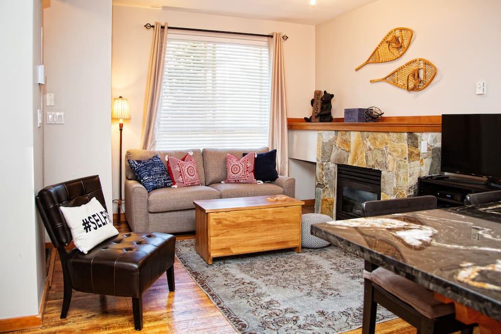 Cozy gas fireplace