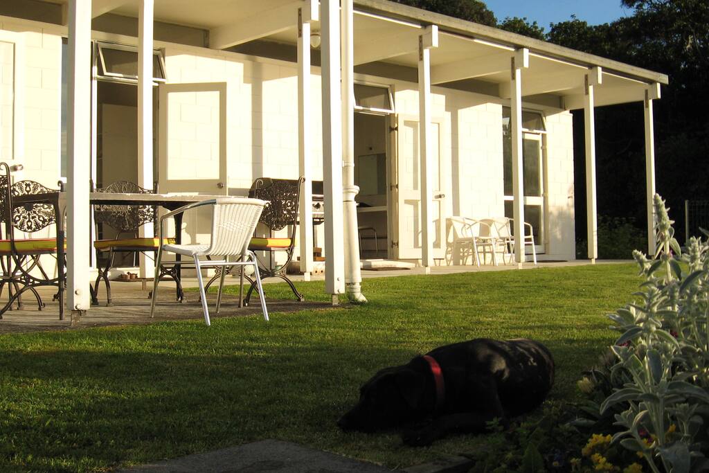 Bedrooms open onto front lawn