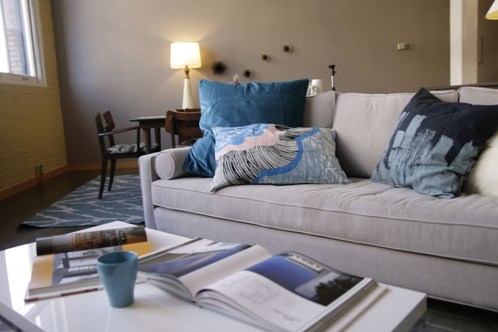 Enjoy some quiet time on the couch after your day's activities.