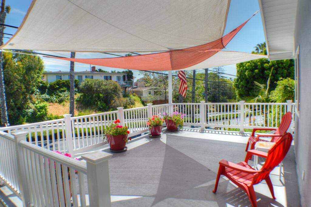 Front deck facing east early morning sun afternoon shade