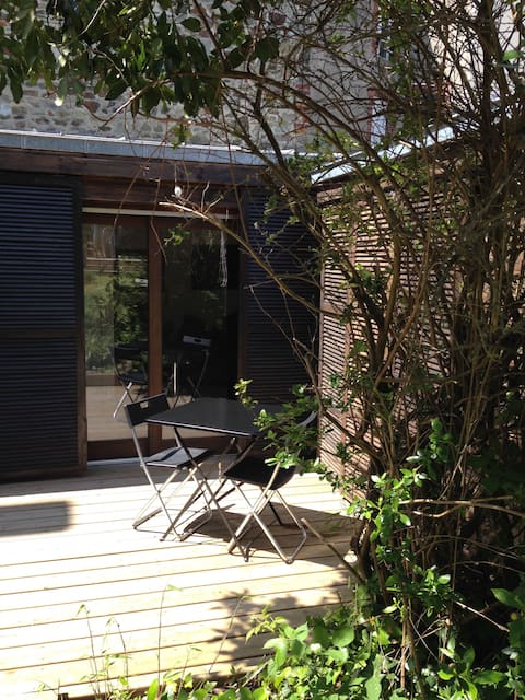 Popular Airbnb listing: Granville: studio with terrace in Granville