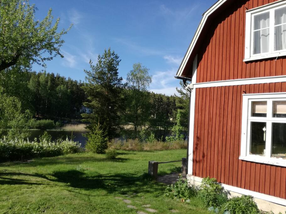 The house is located by the lake
