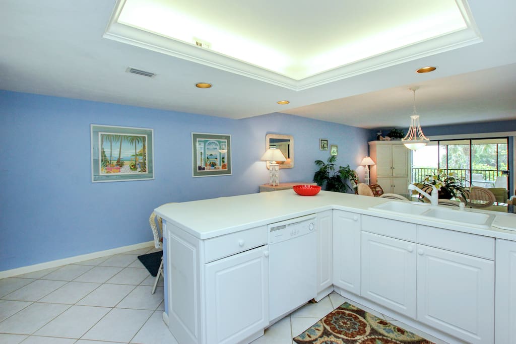 Kitchen overlooking living room