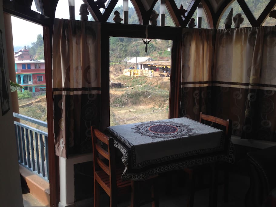 Overlooks buffalo farm and hillside
