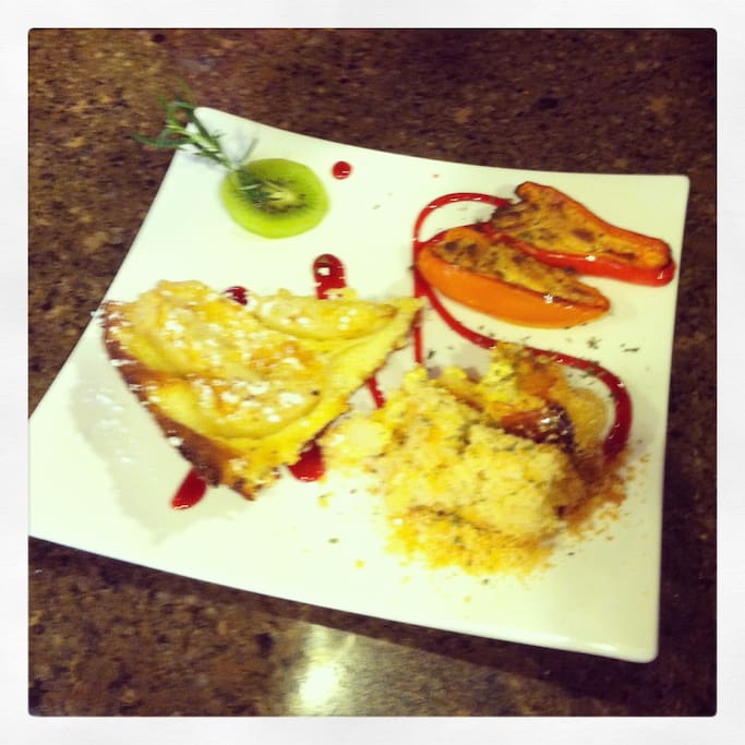 The entree portion of breakfast
