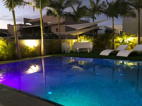 Commercial heated pool and cafe nearby