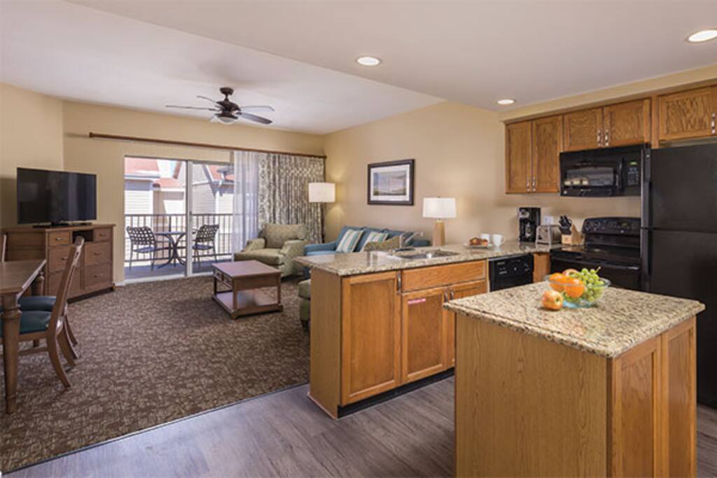 Living Area adjoins Kitchen