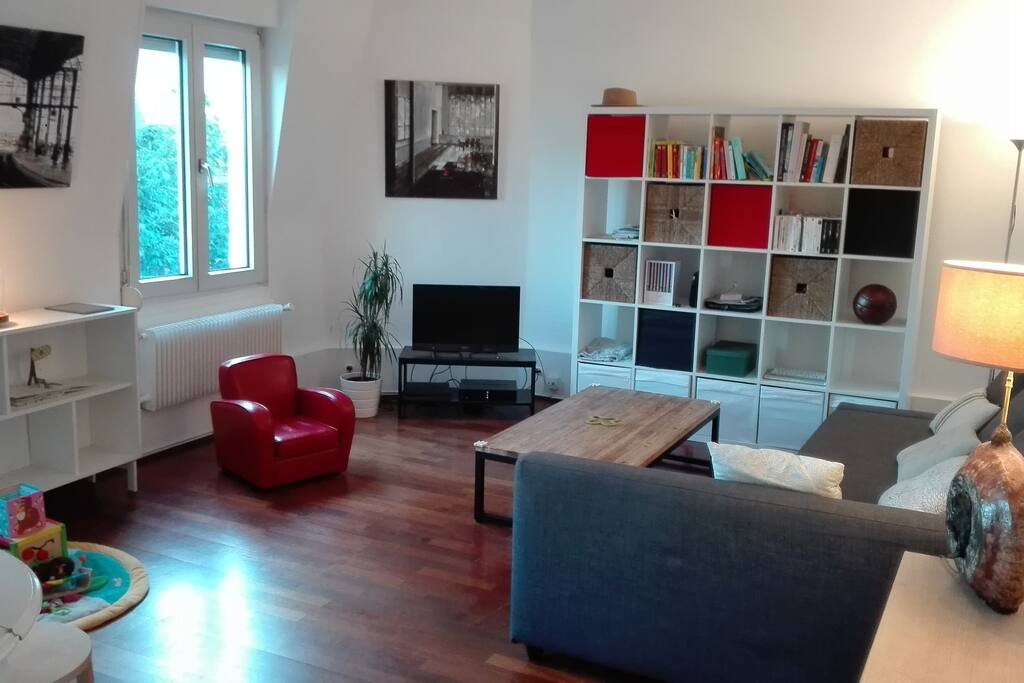 salon - salle à manger avec canapé convertible 160 cm