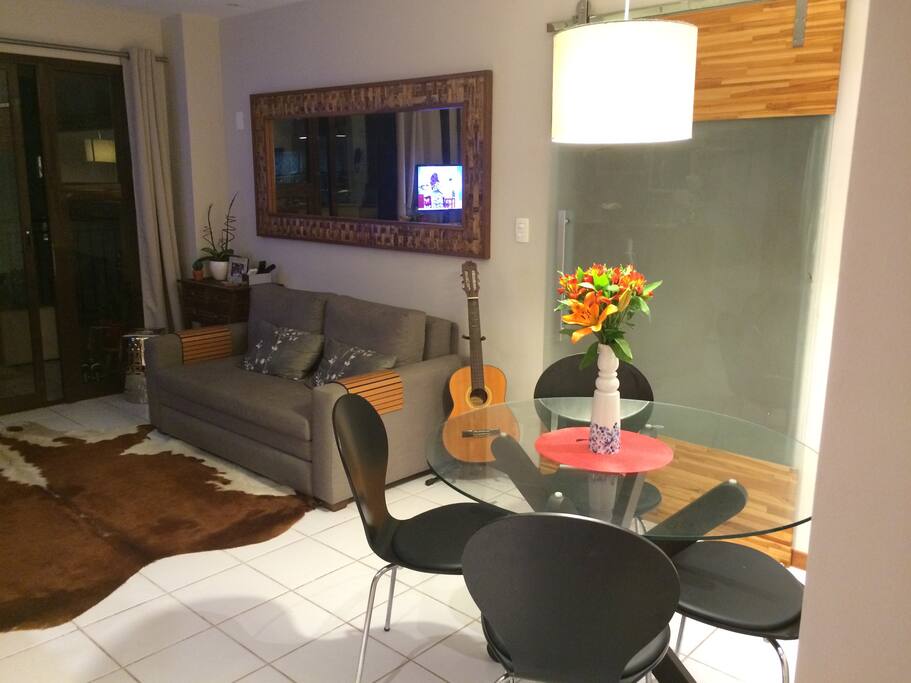 Living room with a sofa bed