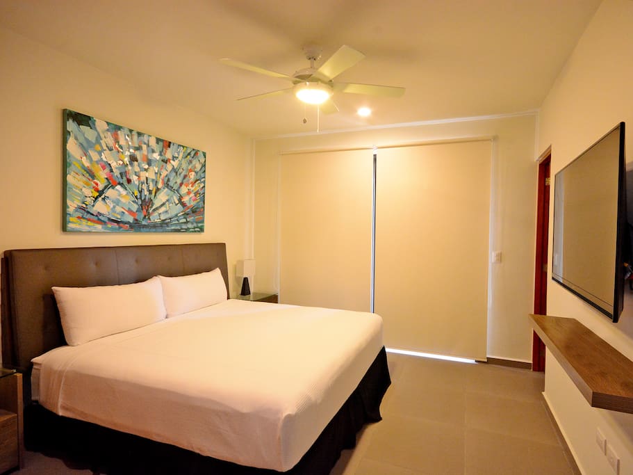 Comfortable king size bed.
