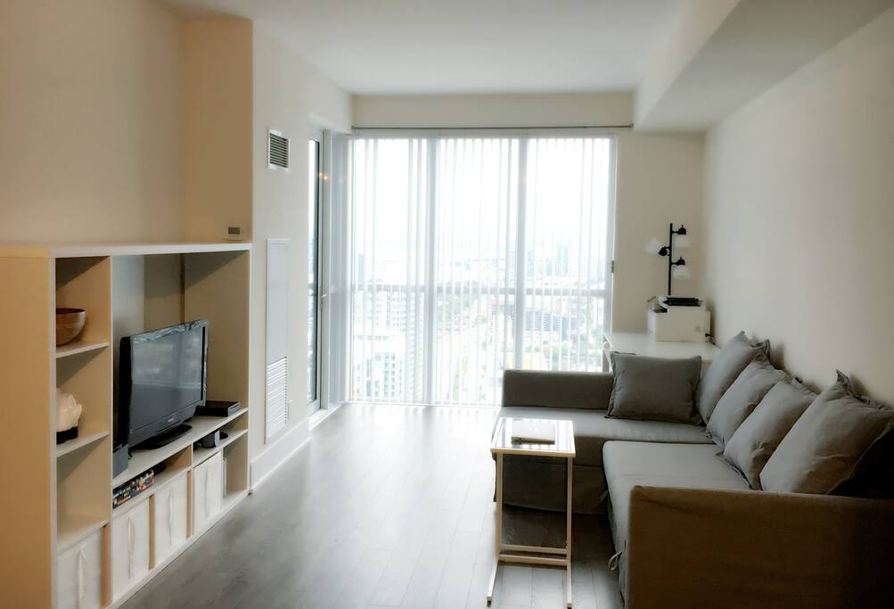 Living Room - with TV, Desk, Couch, and Laser Colour Printer