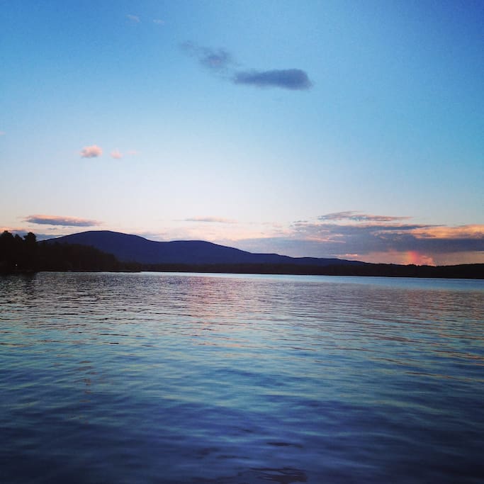 A beautiful sunset on the lake.