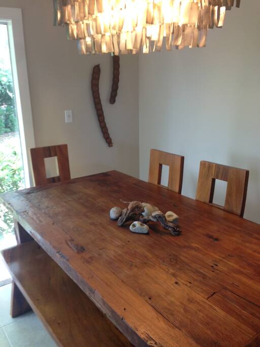 Dining room with table of antique teak