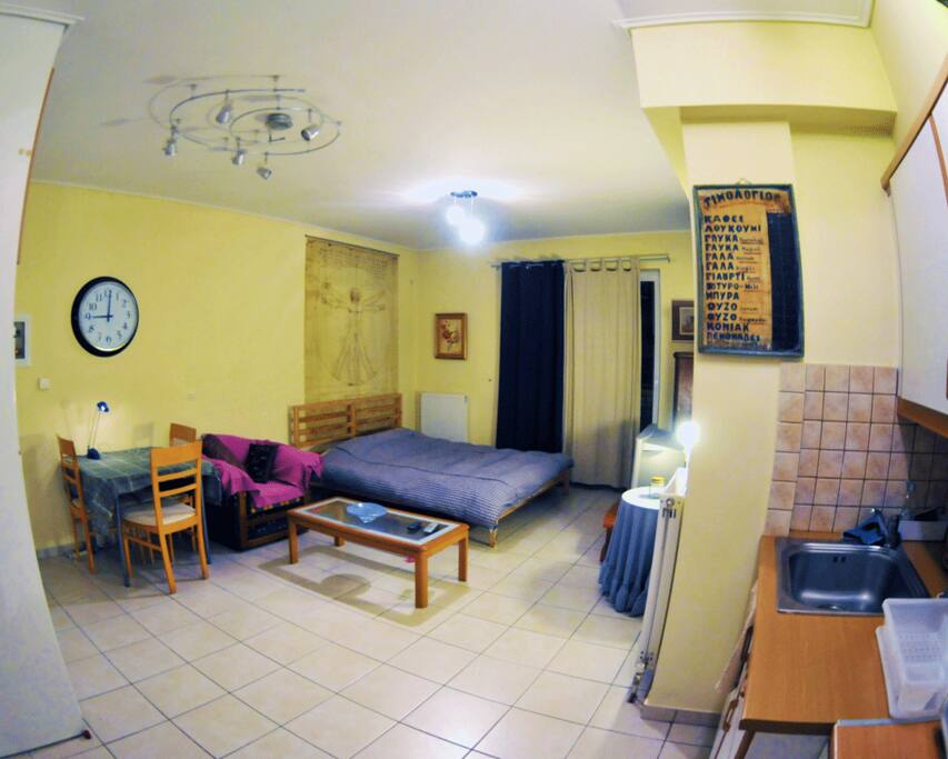 Wide angle evening view of this nice clean furnished,
internet ready unit