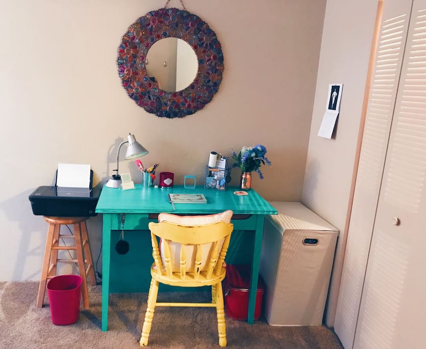 Desk area in bedroom