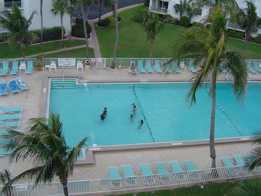 Largest heated pool on Fort Myers Beach.