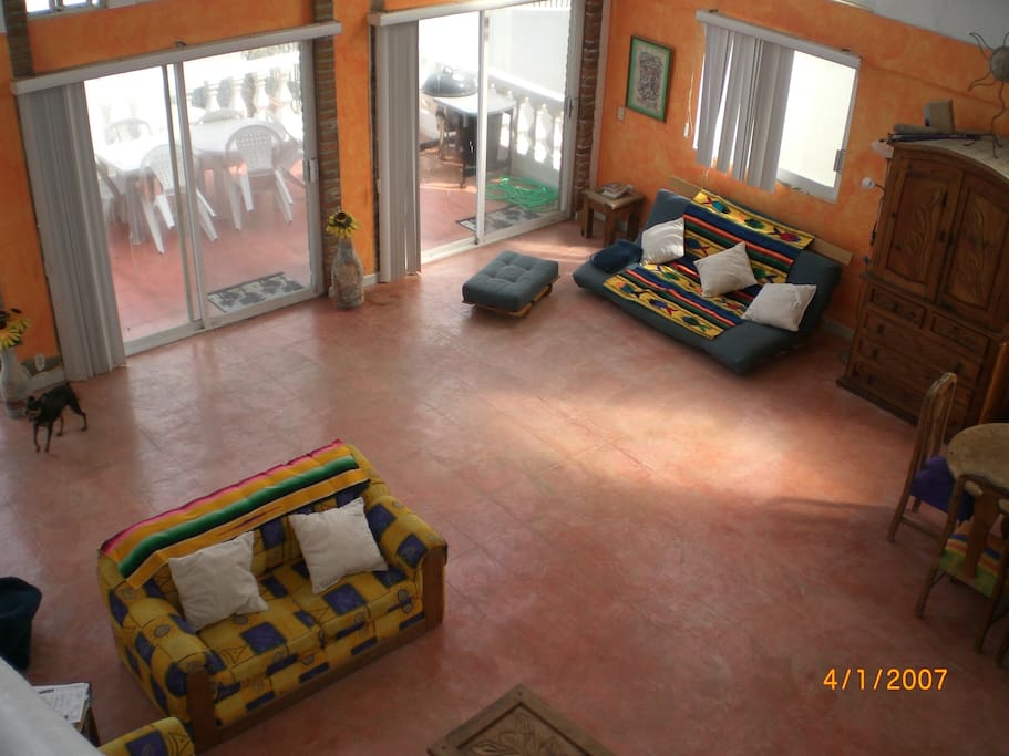 Living room view from upstairs.