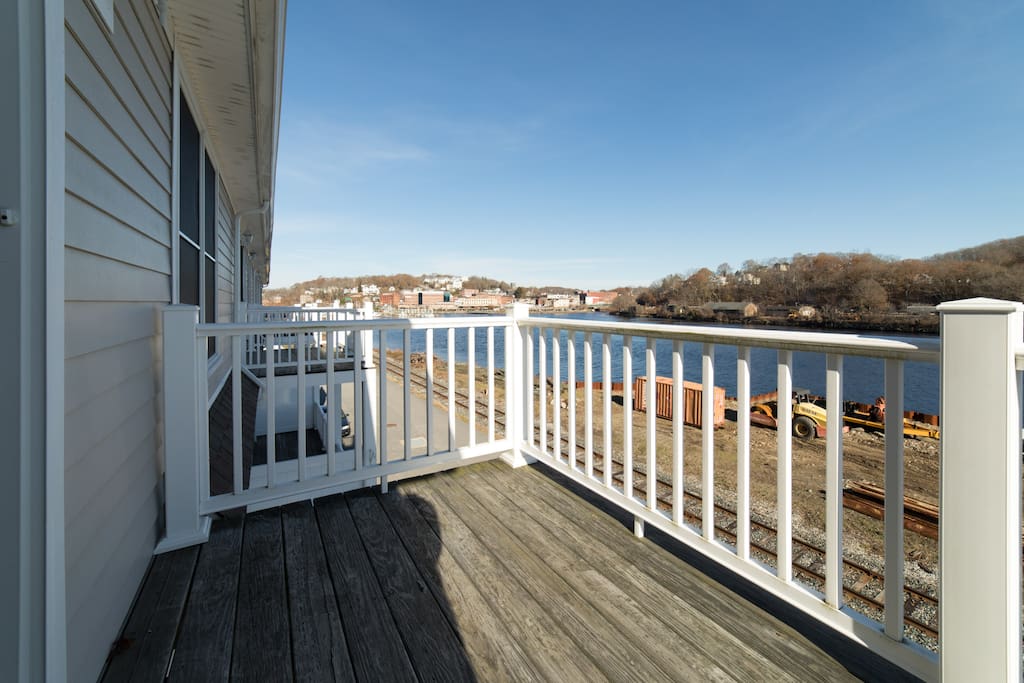 Beautiful balcony facing the river.