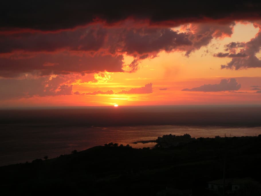 One of many fantastic sunsets viewed from the terrace.
